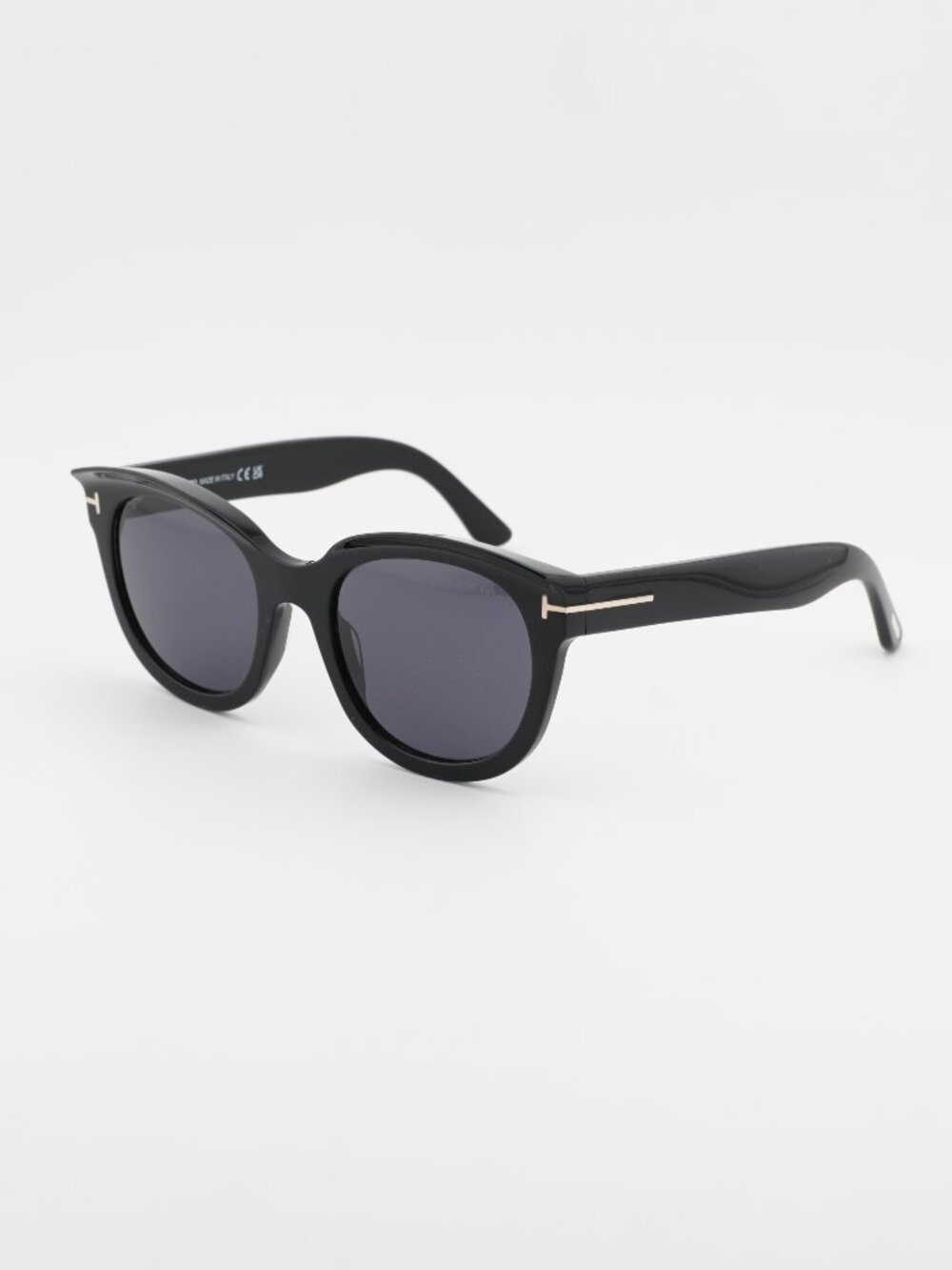 Tom Ford Tamara-02 FT1114 01A Sunglasses Black Oval Frame, Smoke Lenses